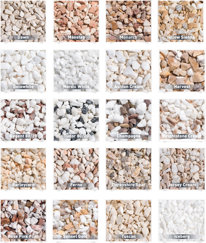 A selection of Our Roughcast Finishes